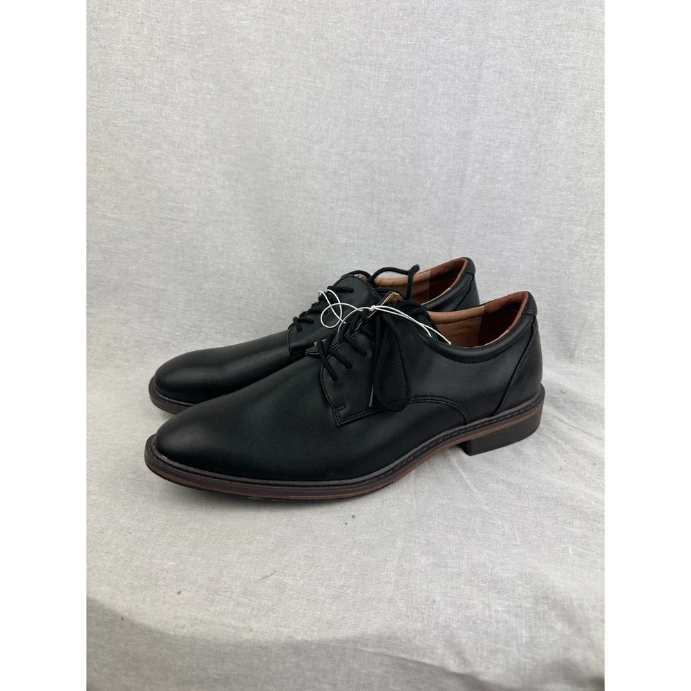 Goodfellow & Co Mens Black Derby Dress Shoes Memory Foam Lace Up Size 10.5